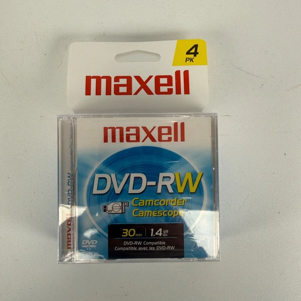 NEW Sealed Maxell DVD-RW 4-pack‎ Camcorder (30 min | 1.4 GB)